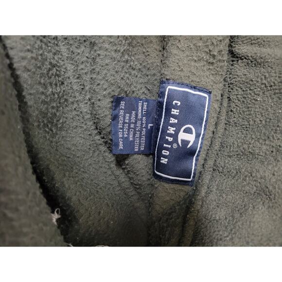 Champion Jacket Mens L Gray Fleece Full Zip Up Winter Sweater vtg coat run - Picture 2 of 3